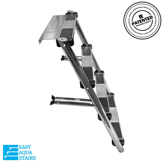 Pool steps for easy access to the pool. Our 'EASY AQUA STAIRS' pool steps are specially designed for safe and easy entry and exit.